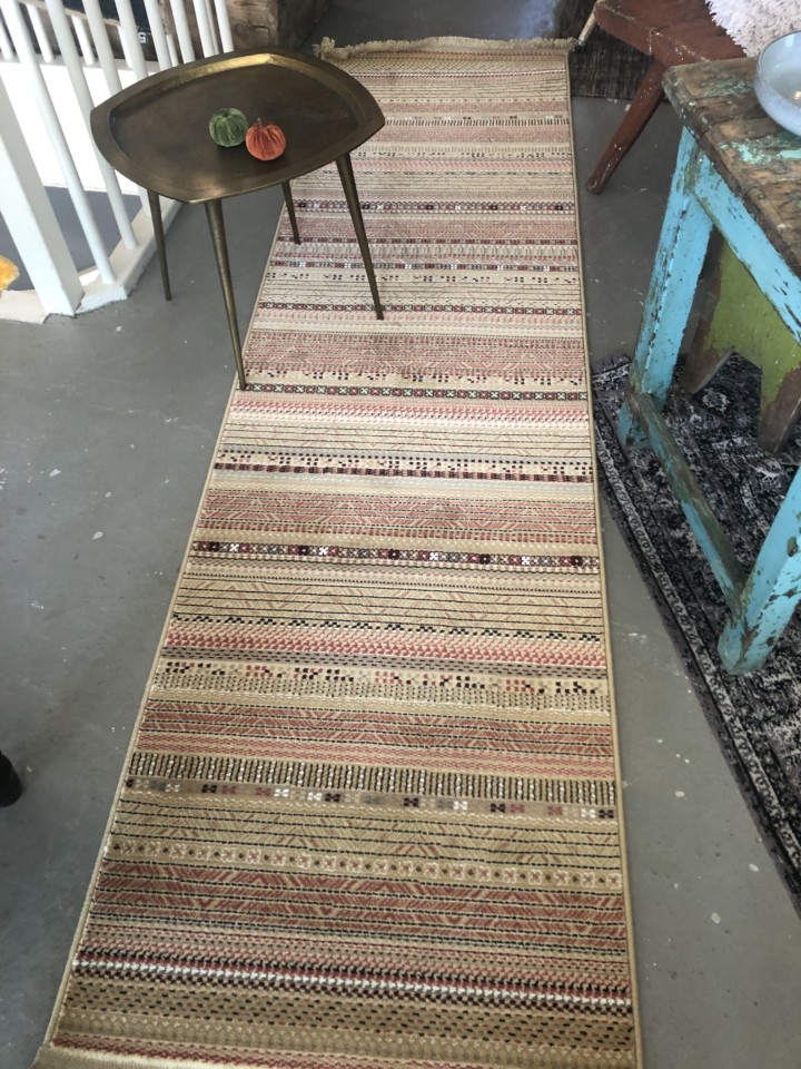 Loper tapijt met bruine strepen Vindustrial