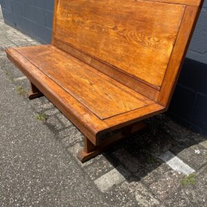 Oude eiken houten stationsbank