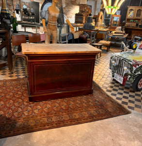 Oude houten vintage toonbank